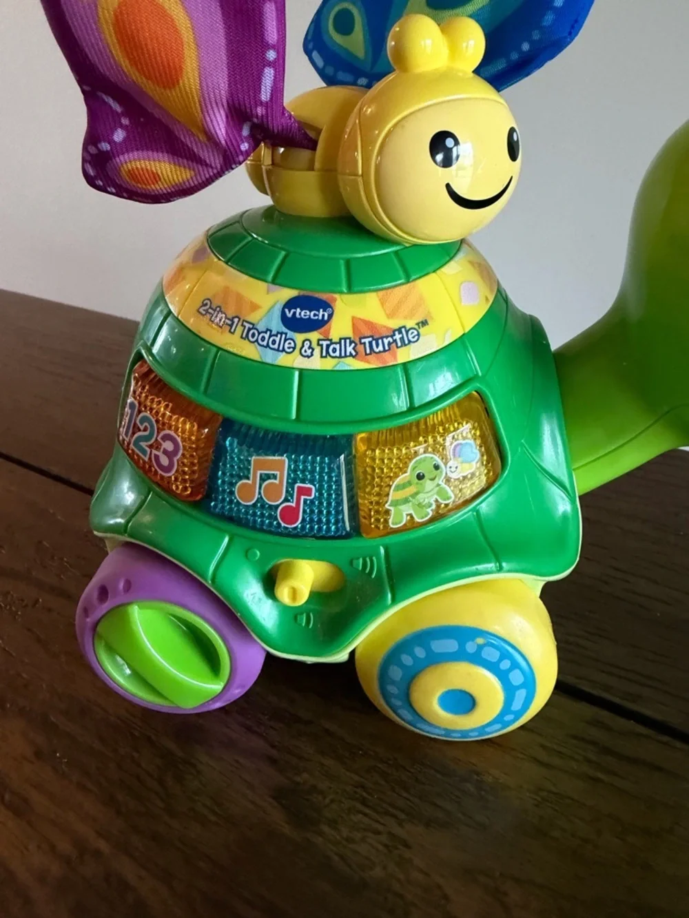 VTech 2-in-1 Toddle and Talk Turtle Interactive Floor Play & Push Toy 12-36 mths